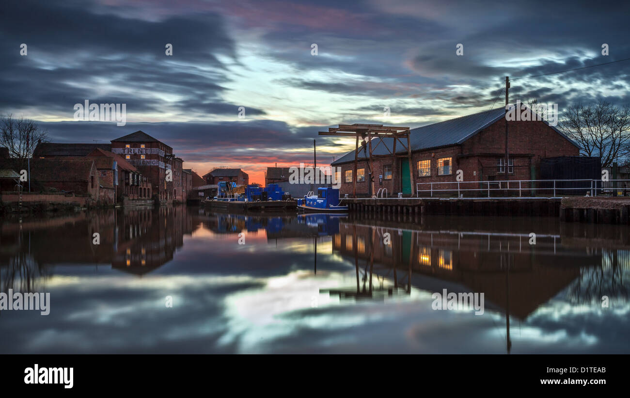 Tramonto a Newark on Trent Foto Stock