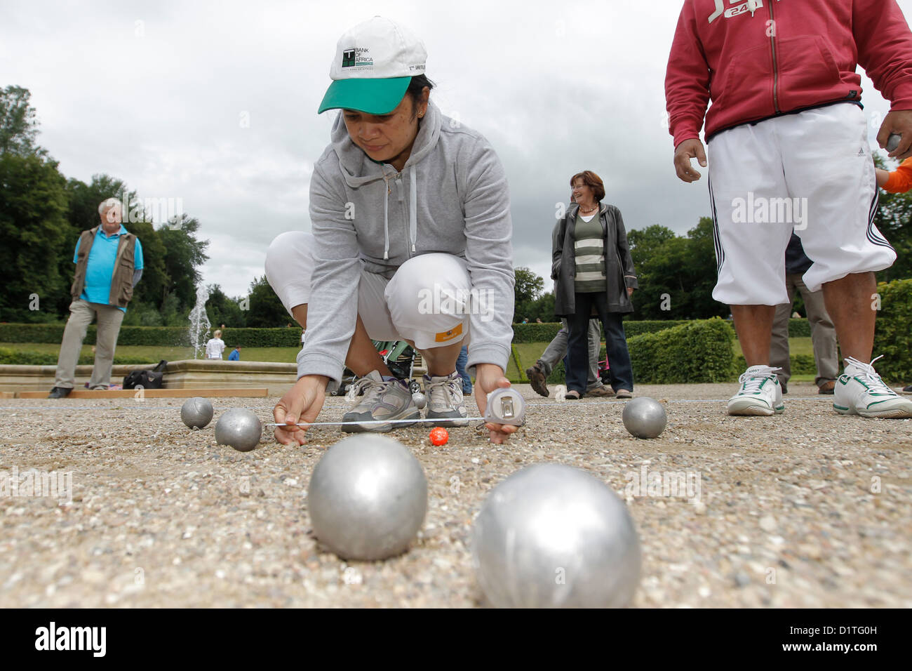 Schleswig, Germania, Tedesco campionati di bocce nei giardini barocchi Foto Stock