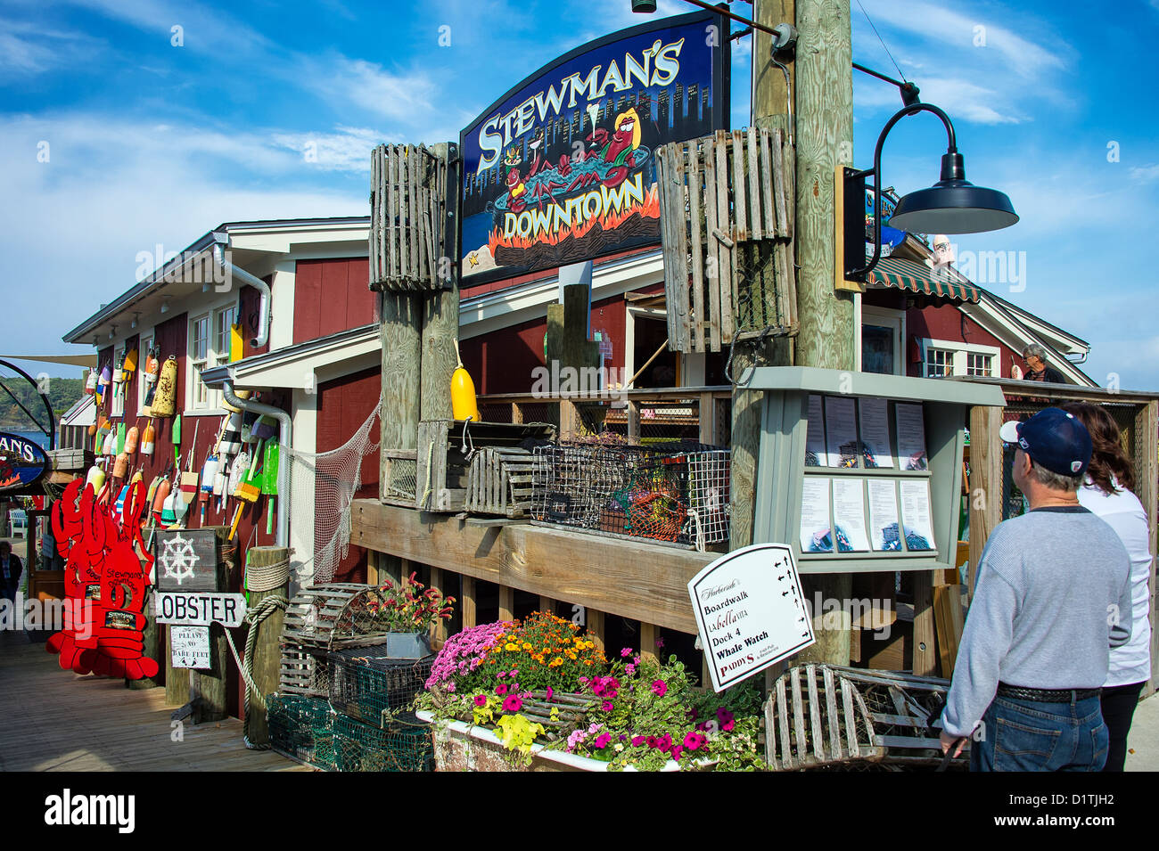 Stewmans lobster pound, Bar Harbor, Maine, Stati Uniti d'America Foto Stock
