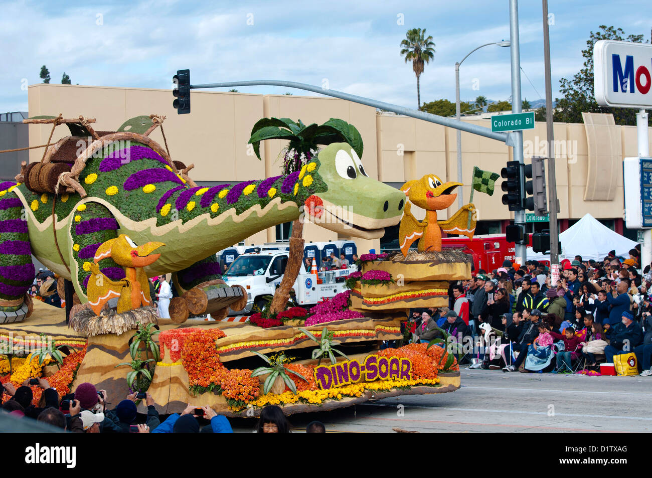 La Canada Flintridge galleggiante, 124Rose Parade di Pasadena, California, Martedì, 1 gennaio, 2013. Foto Stock
