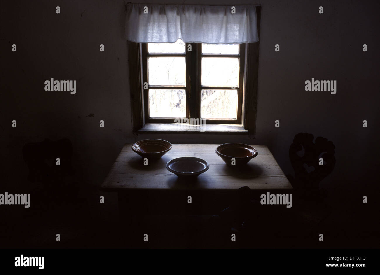 Interno di una casa rustica Mazuria zona nord-est della Polonia Foto Stock