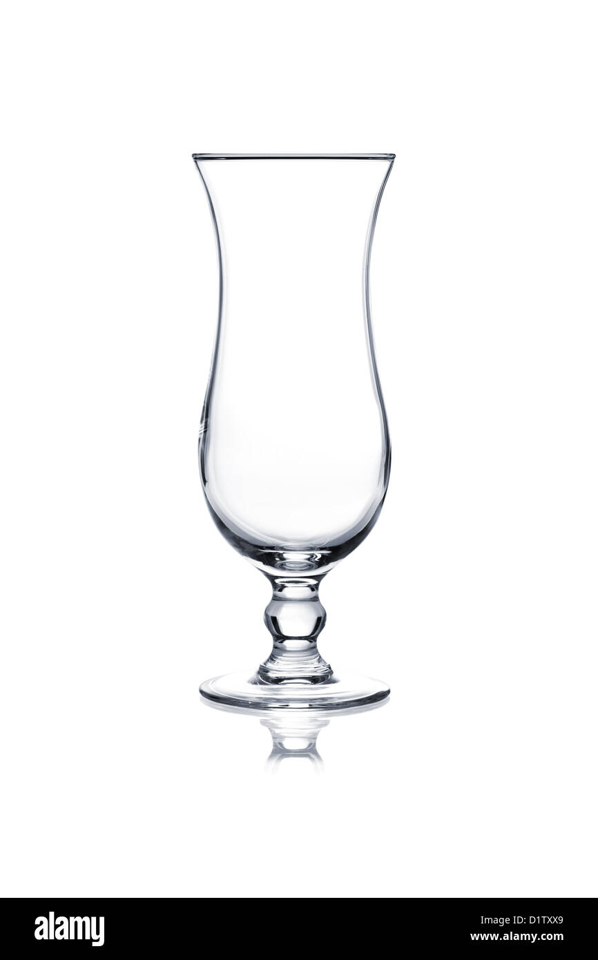 Uragano vuoto coctail vetro isolato su sfondo bianco Foto Stock