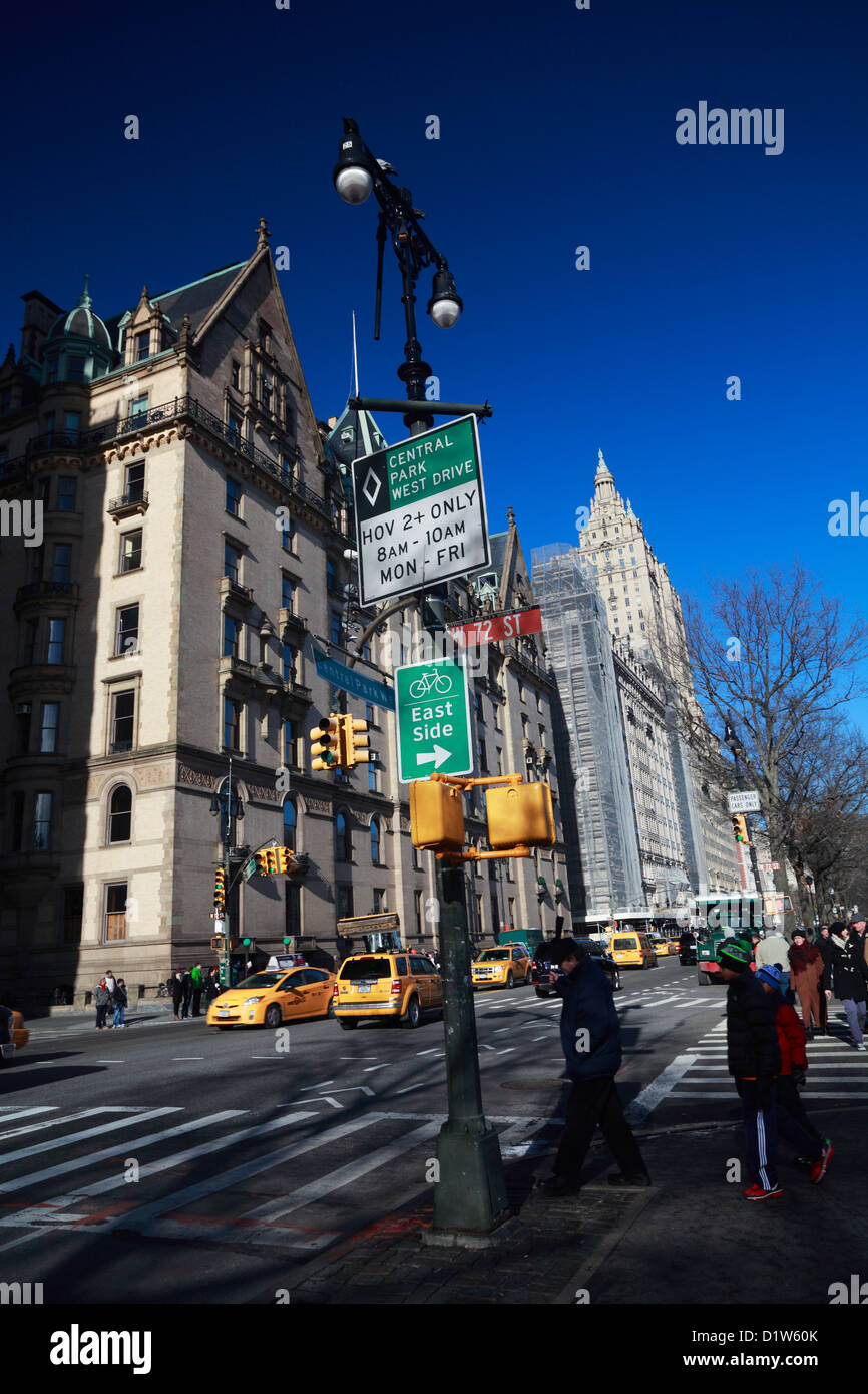 Central Park West, Upper West Side, Manhattan NYC Foto Stock