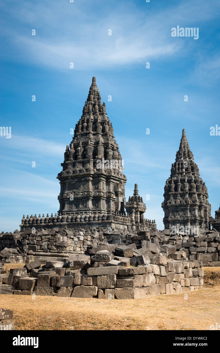 Prambanan è un 9th-secolo tempio indù composto nel centro di Giava, in Indonesia Foto Stock