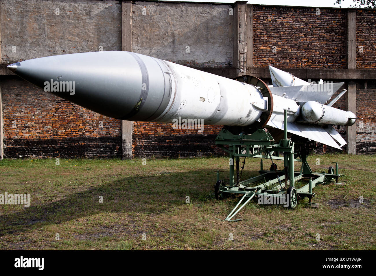Missile, V2 razzo Peenemunde Fabbrica, Usedom, Germania Foto Stock Missile, V2 razzo Peenemunde Fabbrica, Usedom, Germania Foto Stock
