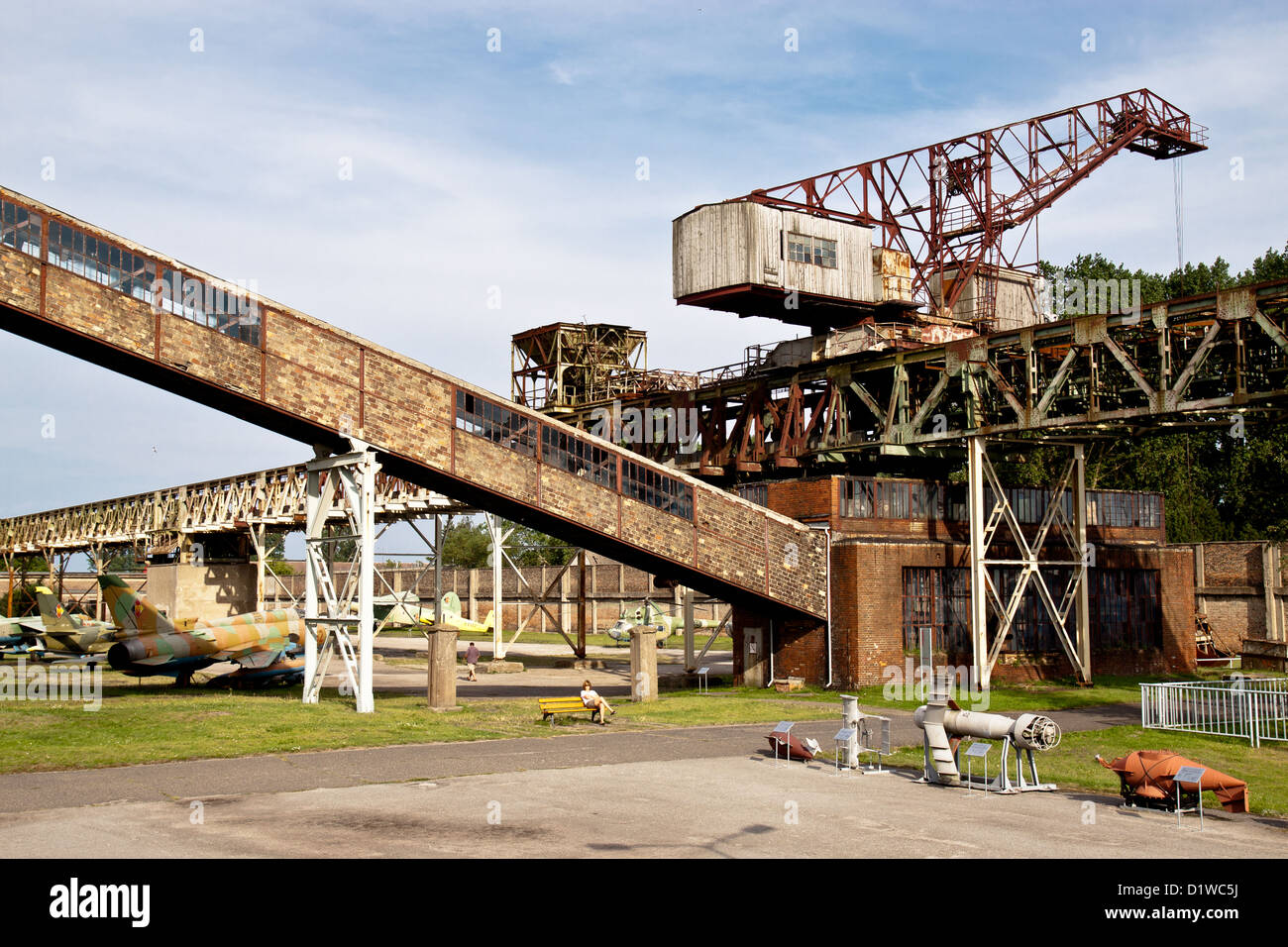 V2 edifici di fabbrica gru, Peenemunde, Usedom, Germania Foto Stock