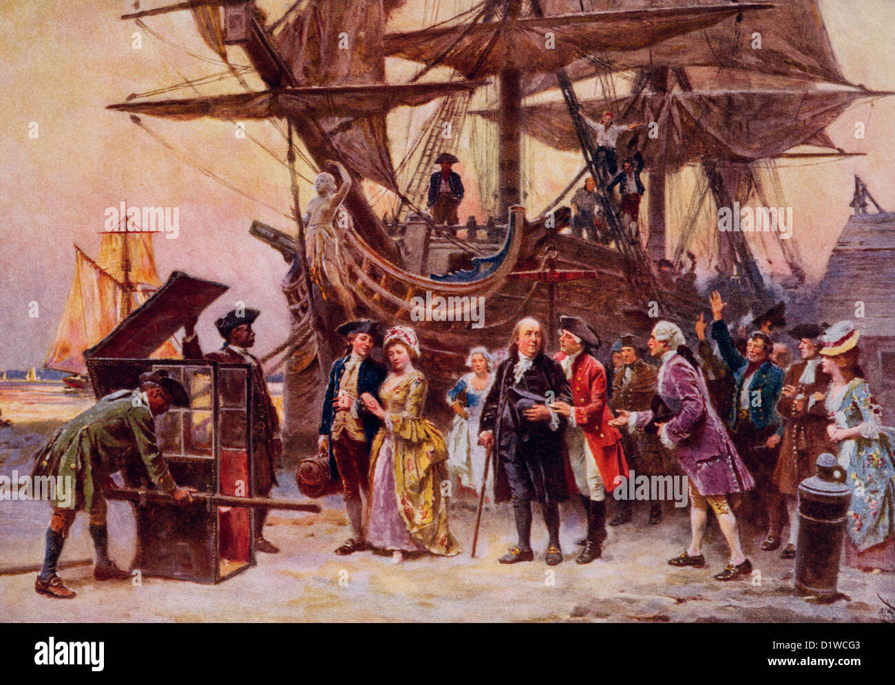 Franklin's ritorno a Philadelphia, 1785 Foto Stock