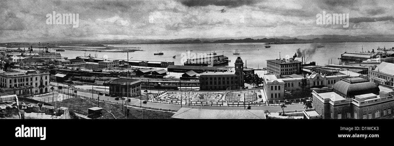 Vista generale del porto di San Juan, Puerto Rico guardando verso sud. 1927 Foto Stock