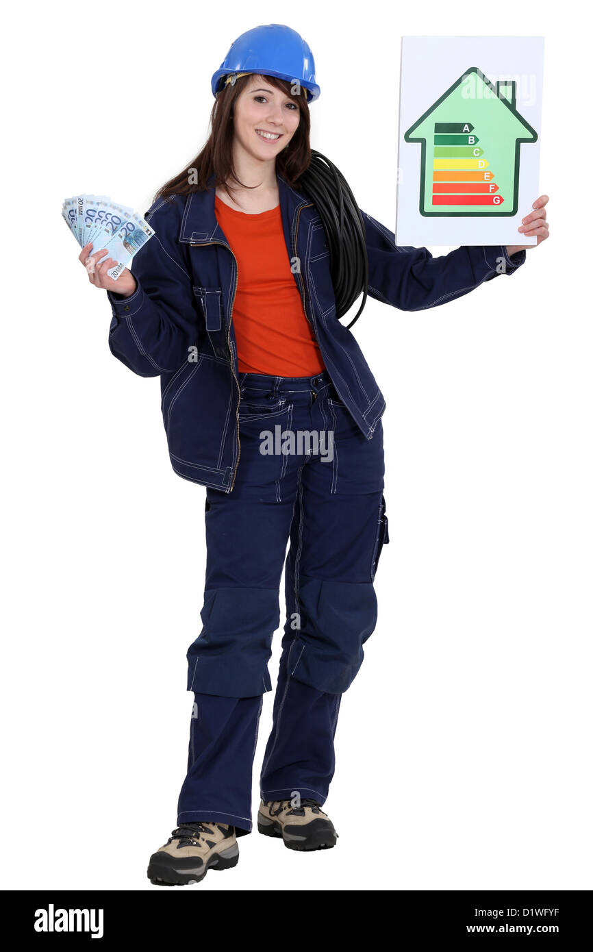 La donna si presentò con energia nominale poster Foto Stock