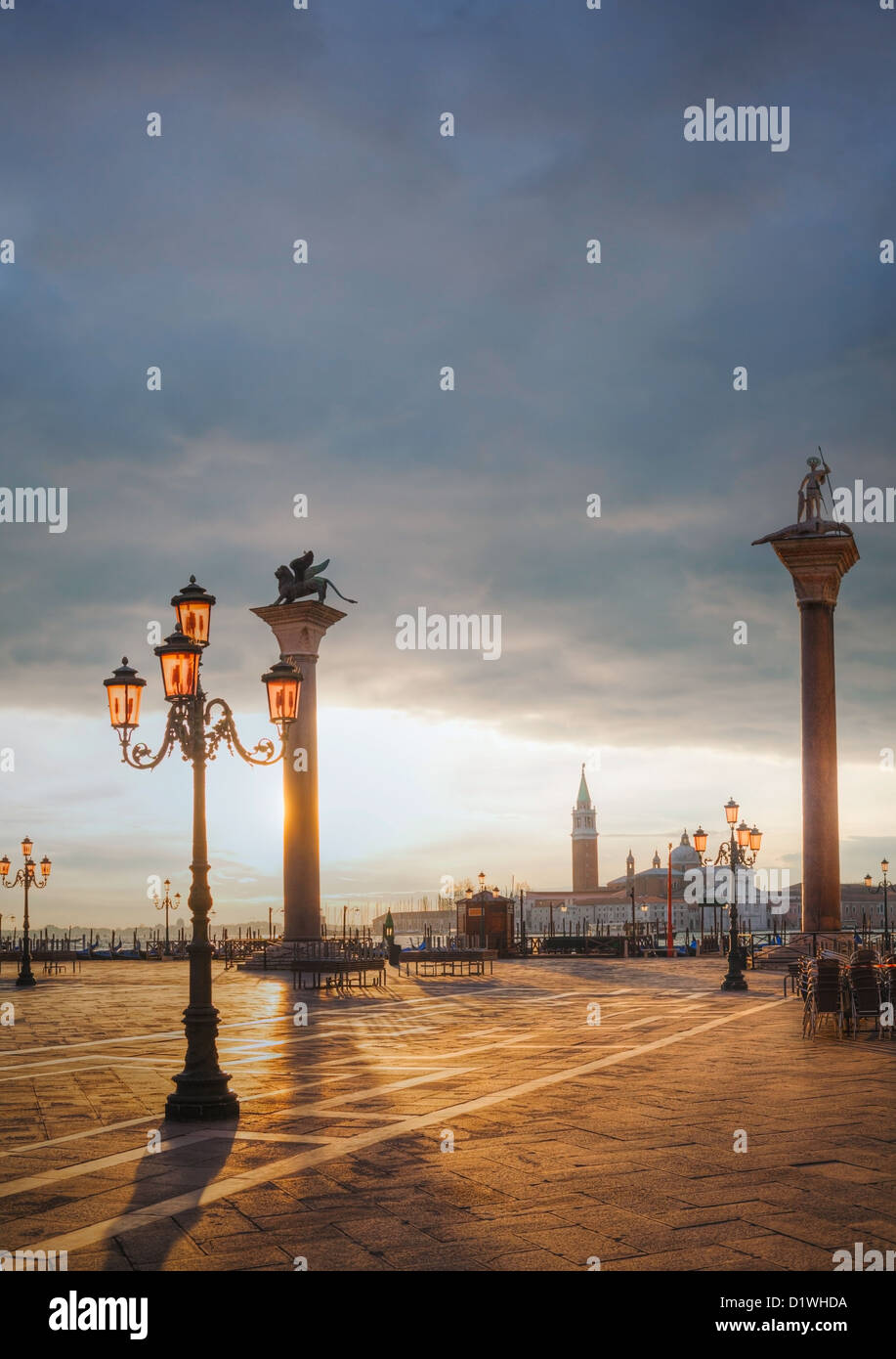 Piazza San Marco a Venezia, Italia al mattino presto Foto Stock