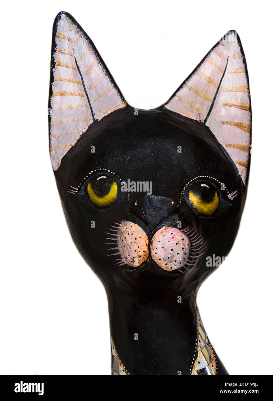 Gatto decorativo, dipinte di colori e pietre preziose Foto Stock