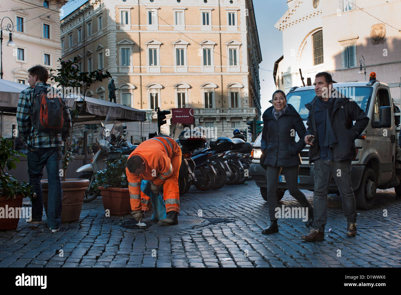 Passeggiata turistica e di lavoro della manodopera Foto Stock