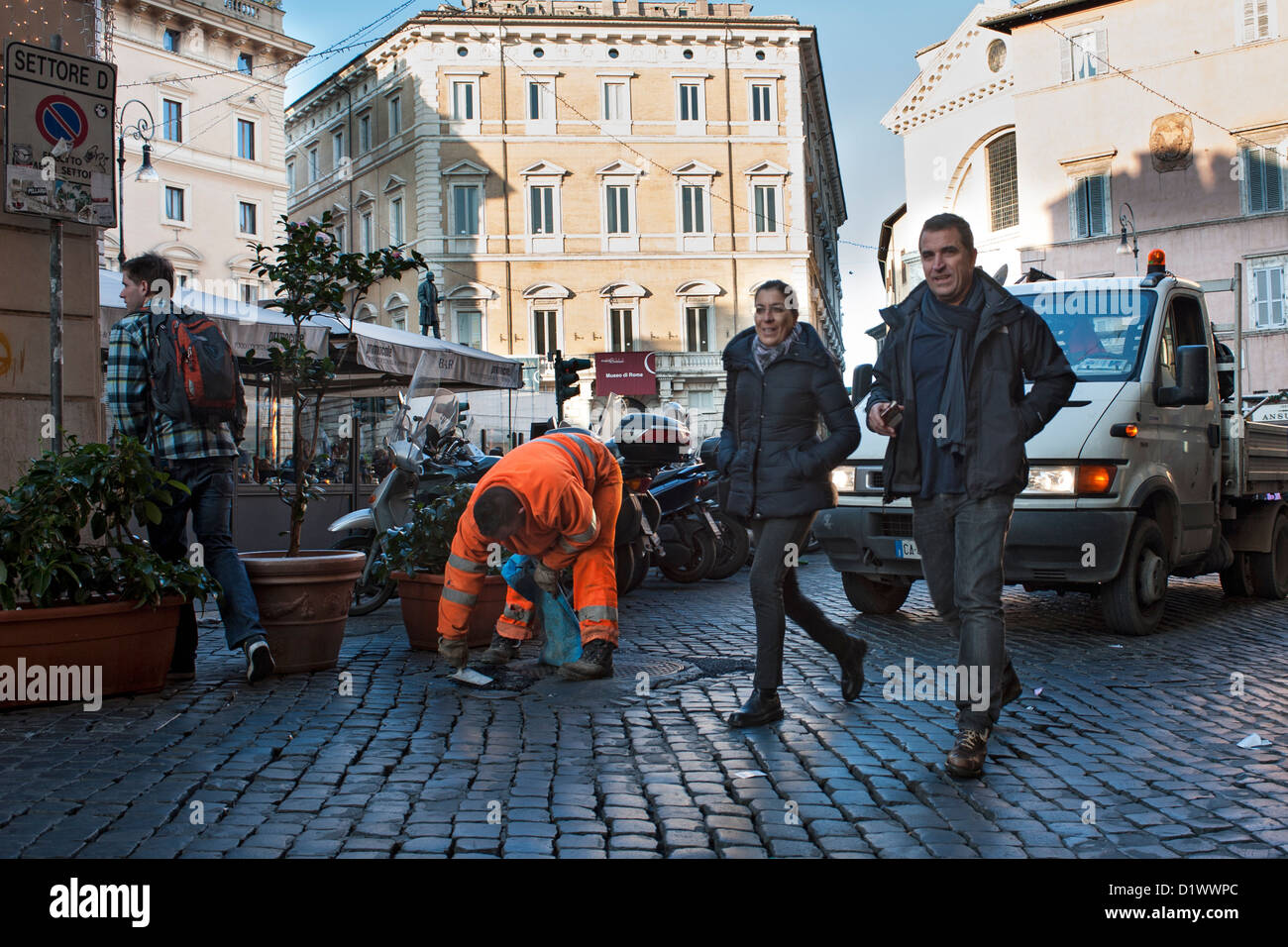 Passeggiata turistica e di lavoro della manodopera Foto Stock