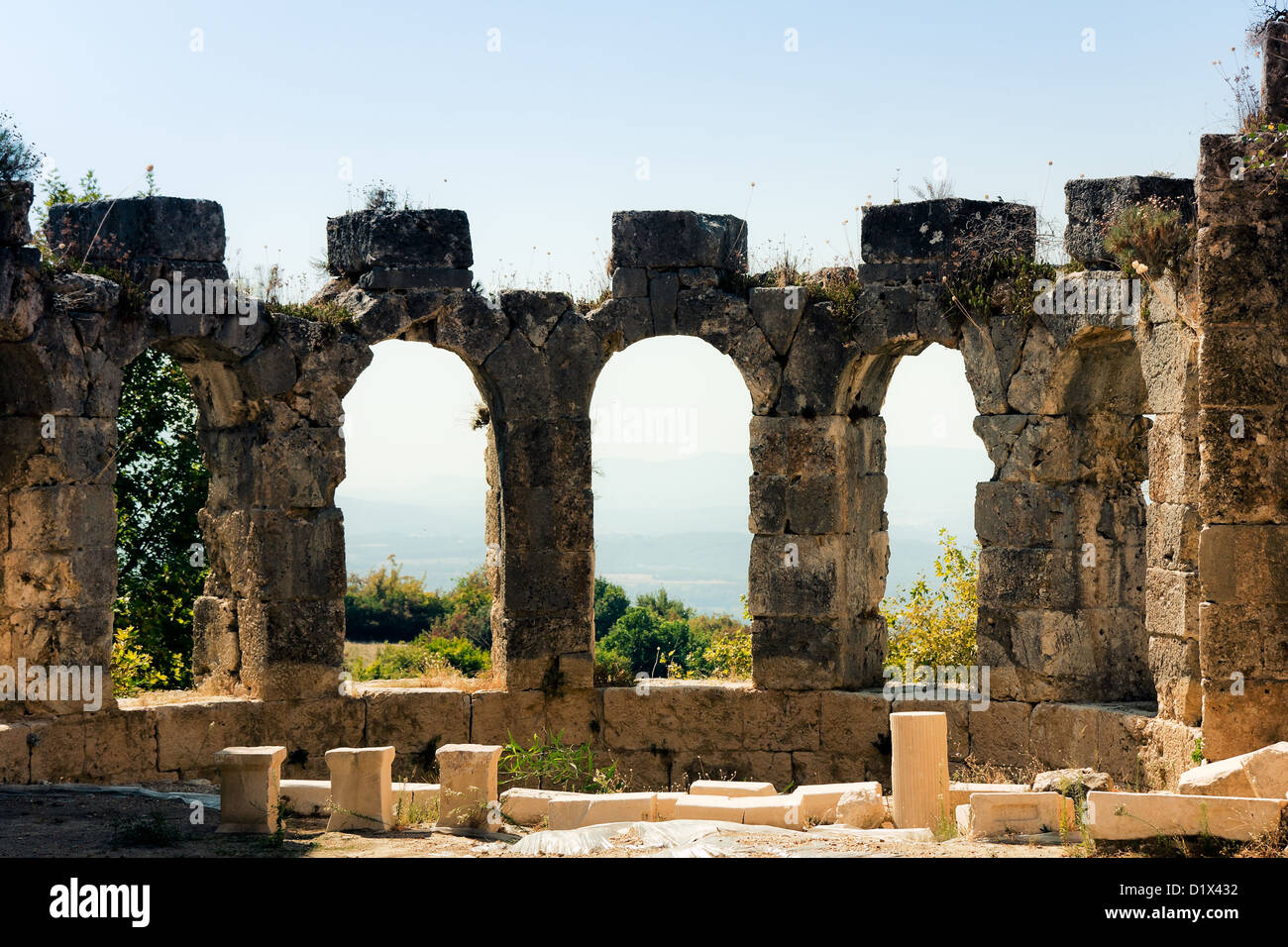 Fra le antiche rovine di Tlos City Foto Stock