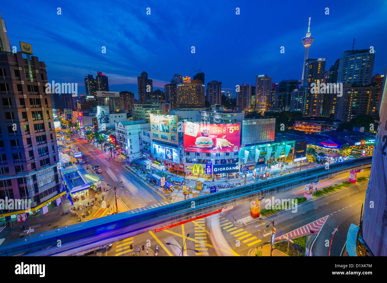 Il Bukit Bintang, centro di Kuala Lumpur, Malesia Foto Stock