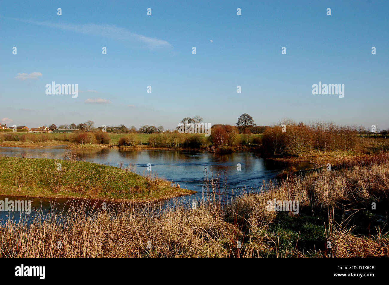 In autunno il lago di scena nel South Staffordshire Foto Stock