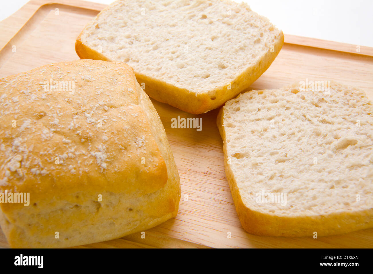 Close up di pane su una scheda Foto Stock