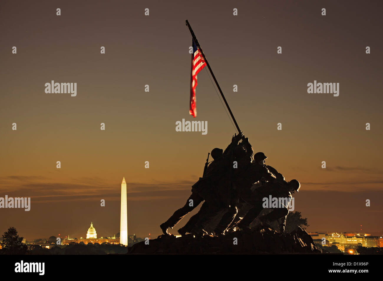 Iwo Jima Memorial (U.S. Marine Corps War Memorial), Arlington, Virginia (Washington, DC) STATI UNITI D'AMERICA Foto Stock