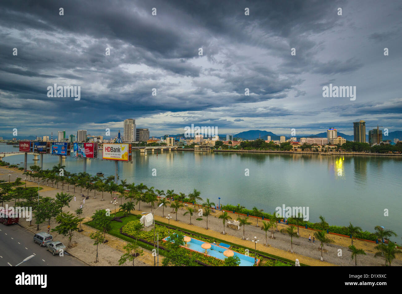 Danang City all'alba, Vietnam Foto Stock