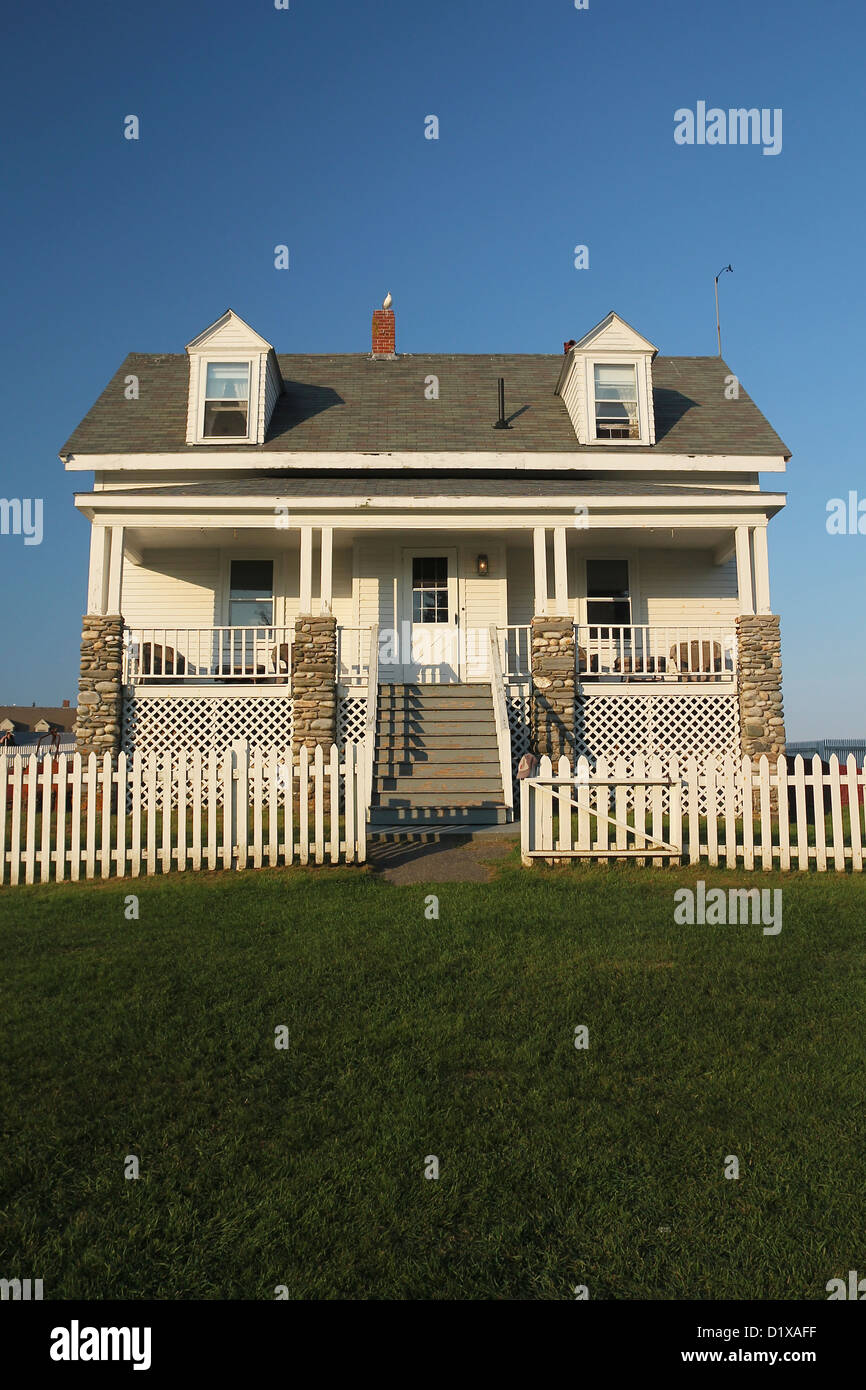 Il detentore della casa di Pemaquid punto luce, Bristol Maine Foto Stock