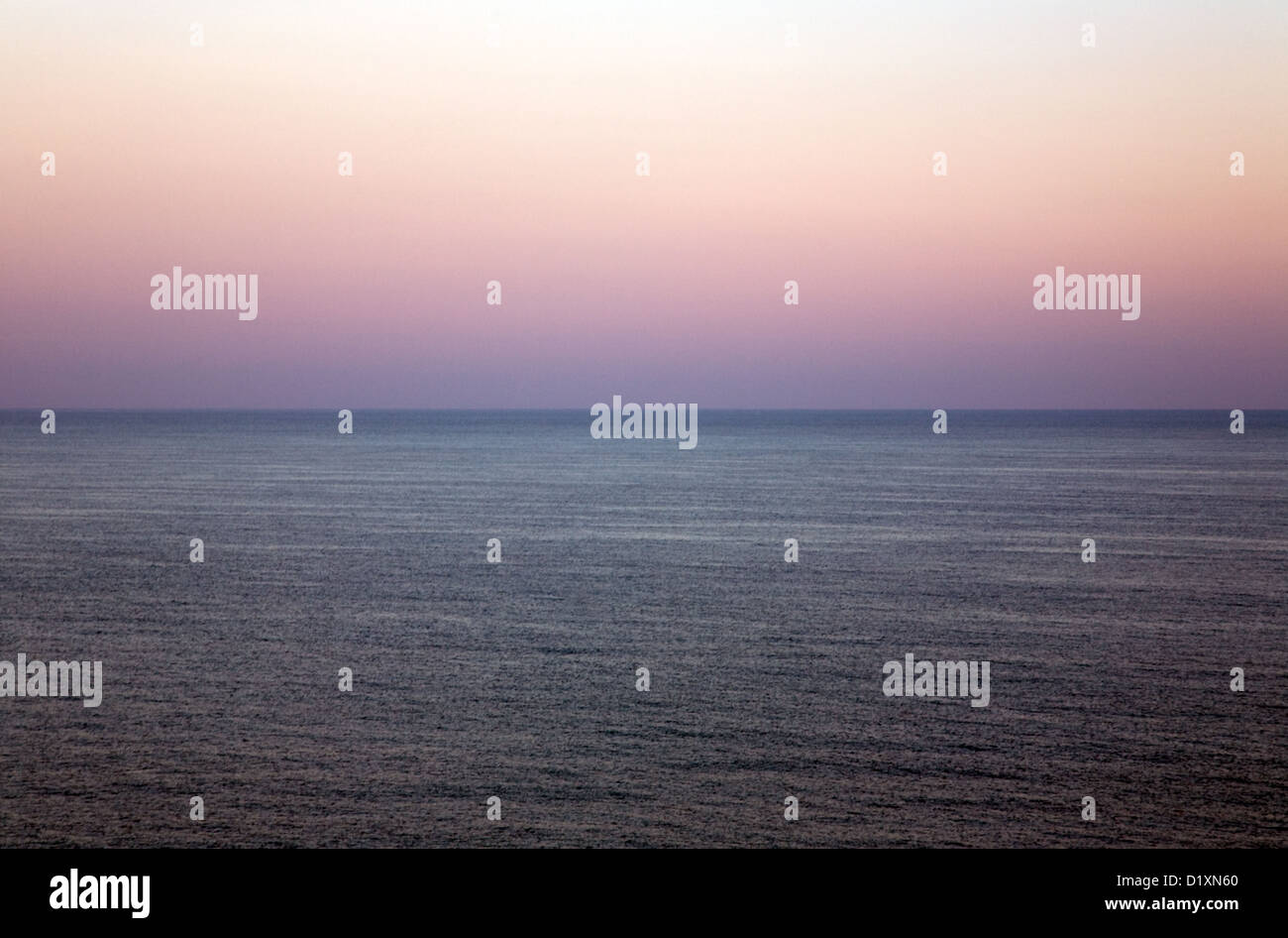 Sunset, il mare e il cielo con orizzonte, Golfo del Messico, Naples, Florida, Stati Uniti d'America Foto Stock