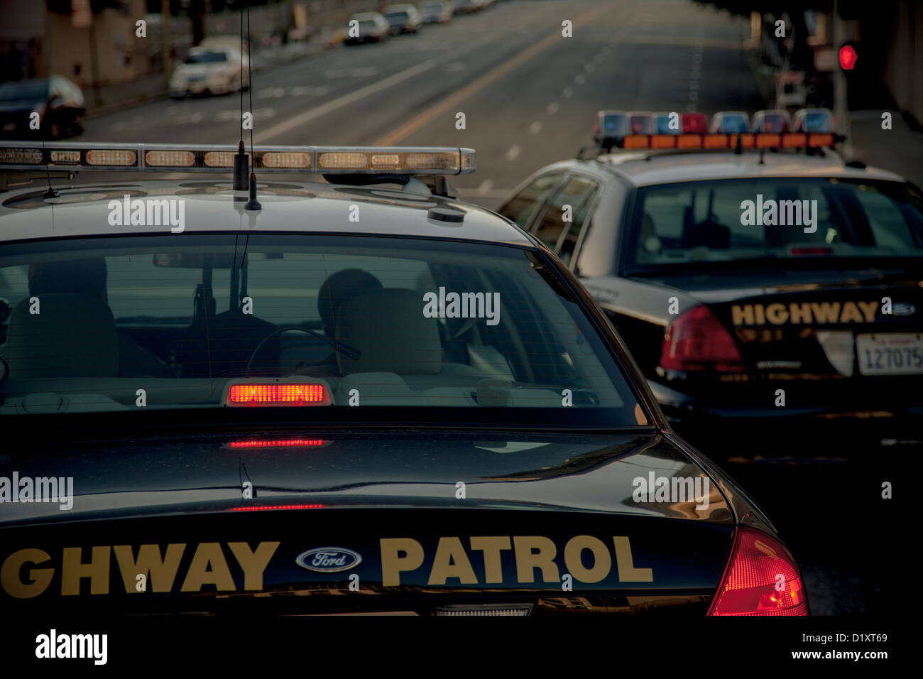 Californian Highway Patrol veicoli Foto Stock