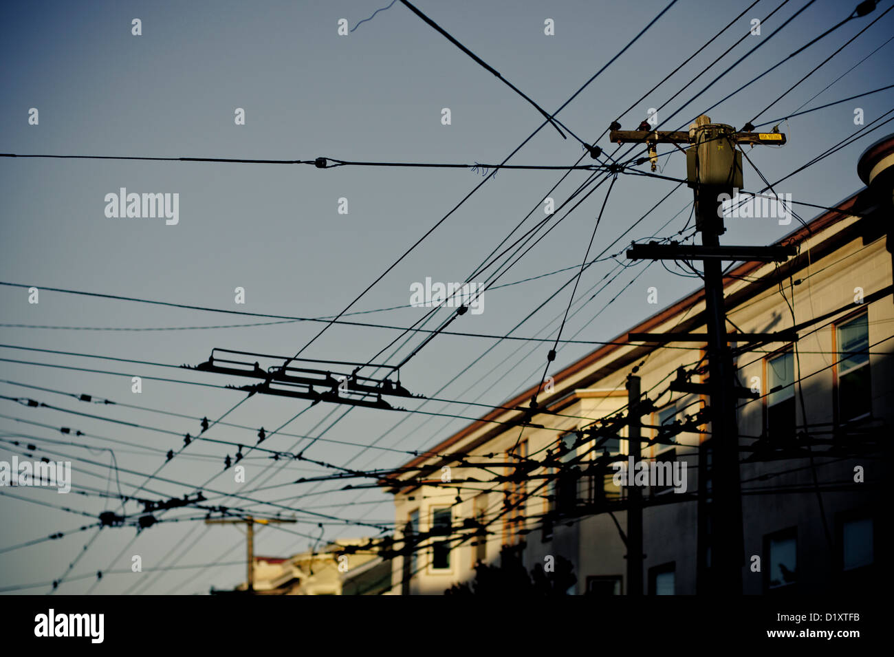 Via aerea cavi Auto, San Francisco, California, Stati Uniti d'America Foto Stock