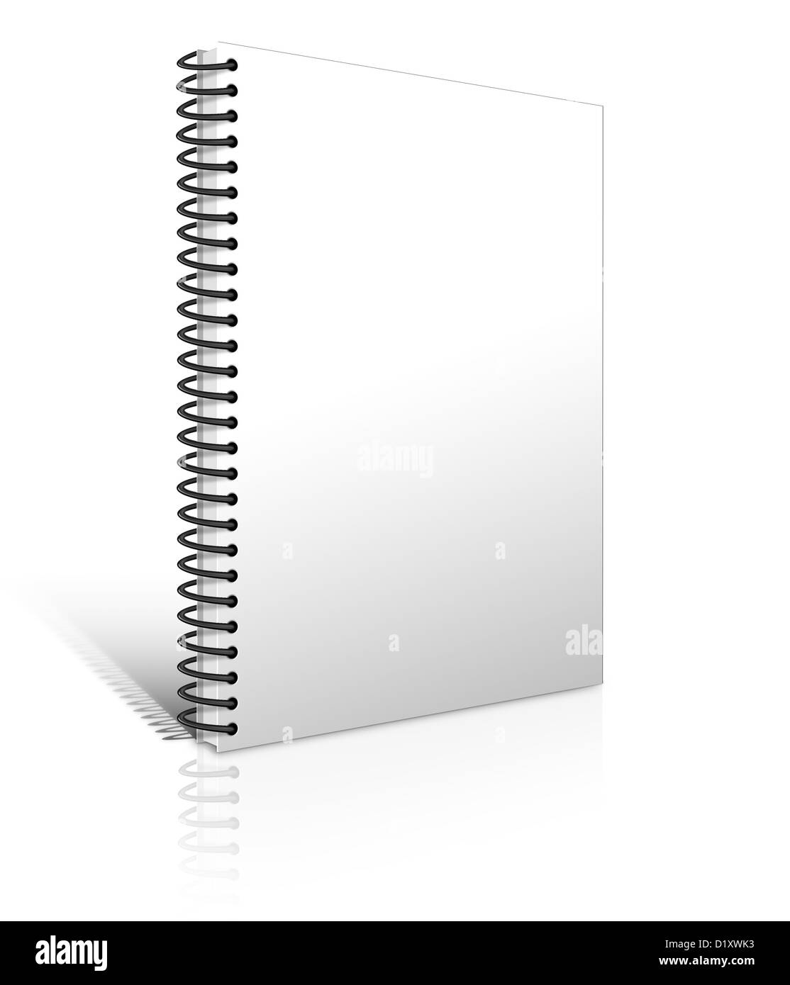 Bianco per notebook isolato in bianco su sfondo bianco Foto Stock