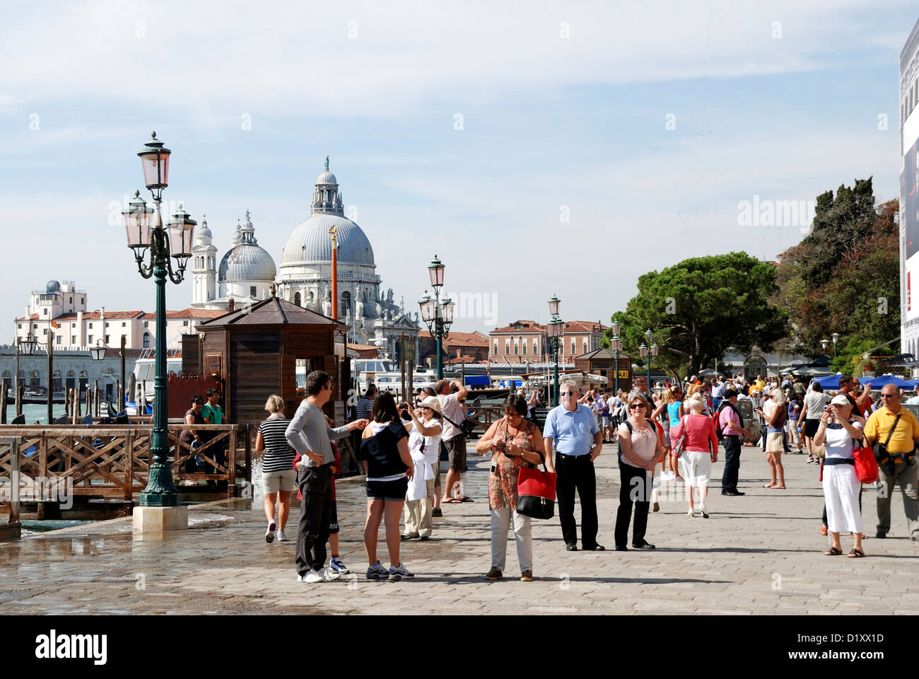 I turisti sul Canal Grande a Venezia. Foto Stock