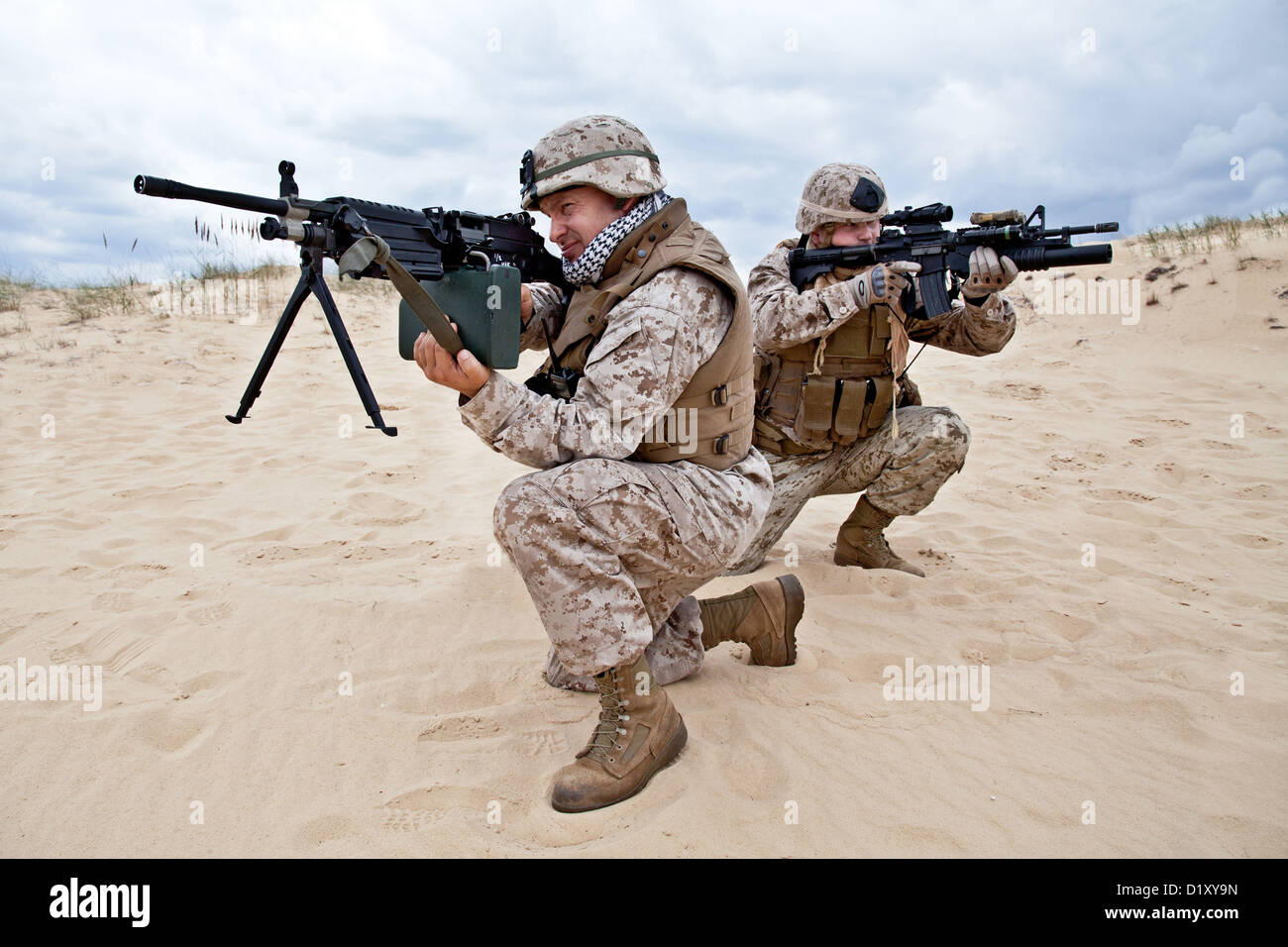 Marines americani in azione Foto Stock