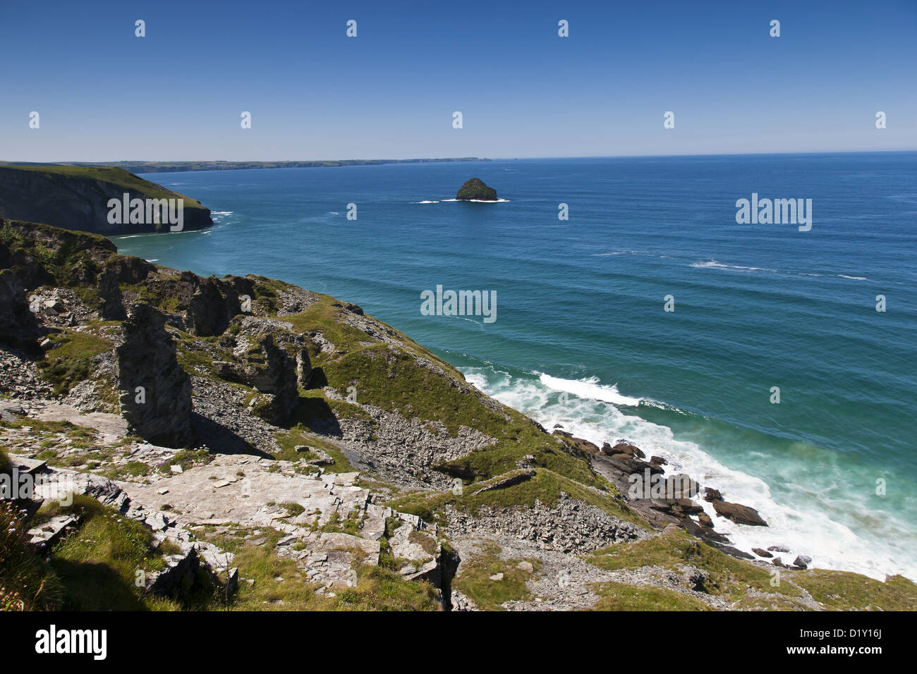 South West Coast Path, Trebarwith Strand a Tintagel Foto Stock