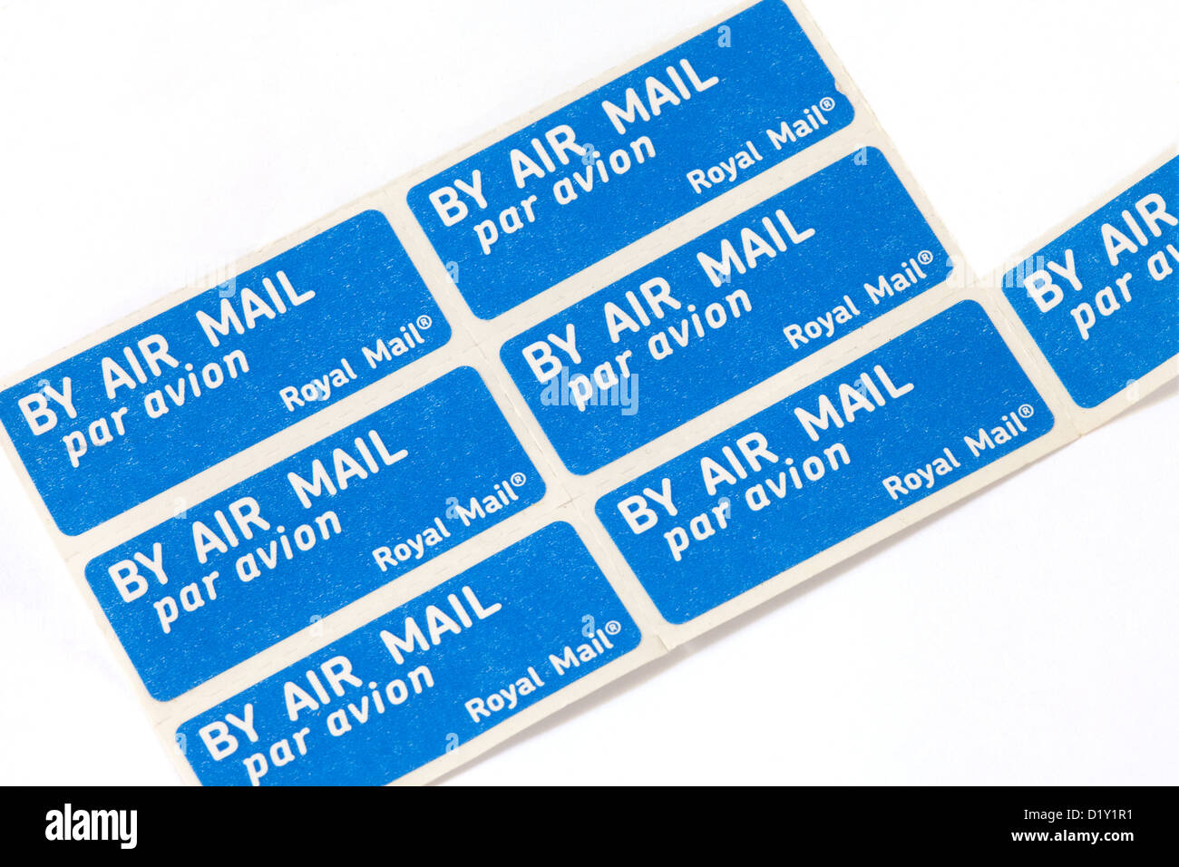 Air Mail par avion lettera francobollo adesivo di francobolli autoadesivi, REGNO UNITO Foto Stock