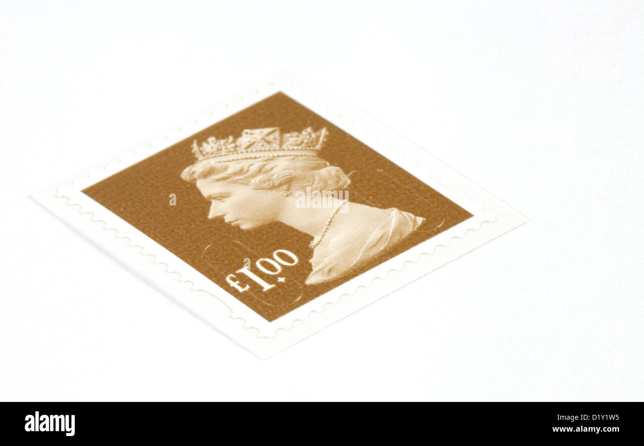 Un Regno Unito £ 1 una libbra francobollo per la posta e post, Foto Stock