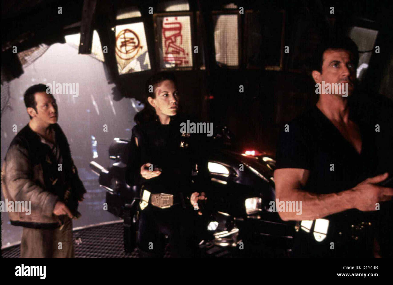 Judge Dredd Judge Dredd Rob Schneider, Diane Lane, Sylvester Stallone Dredd (Sylvester Stallone) kann mit Fergie (Rob Foto Stock