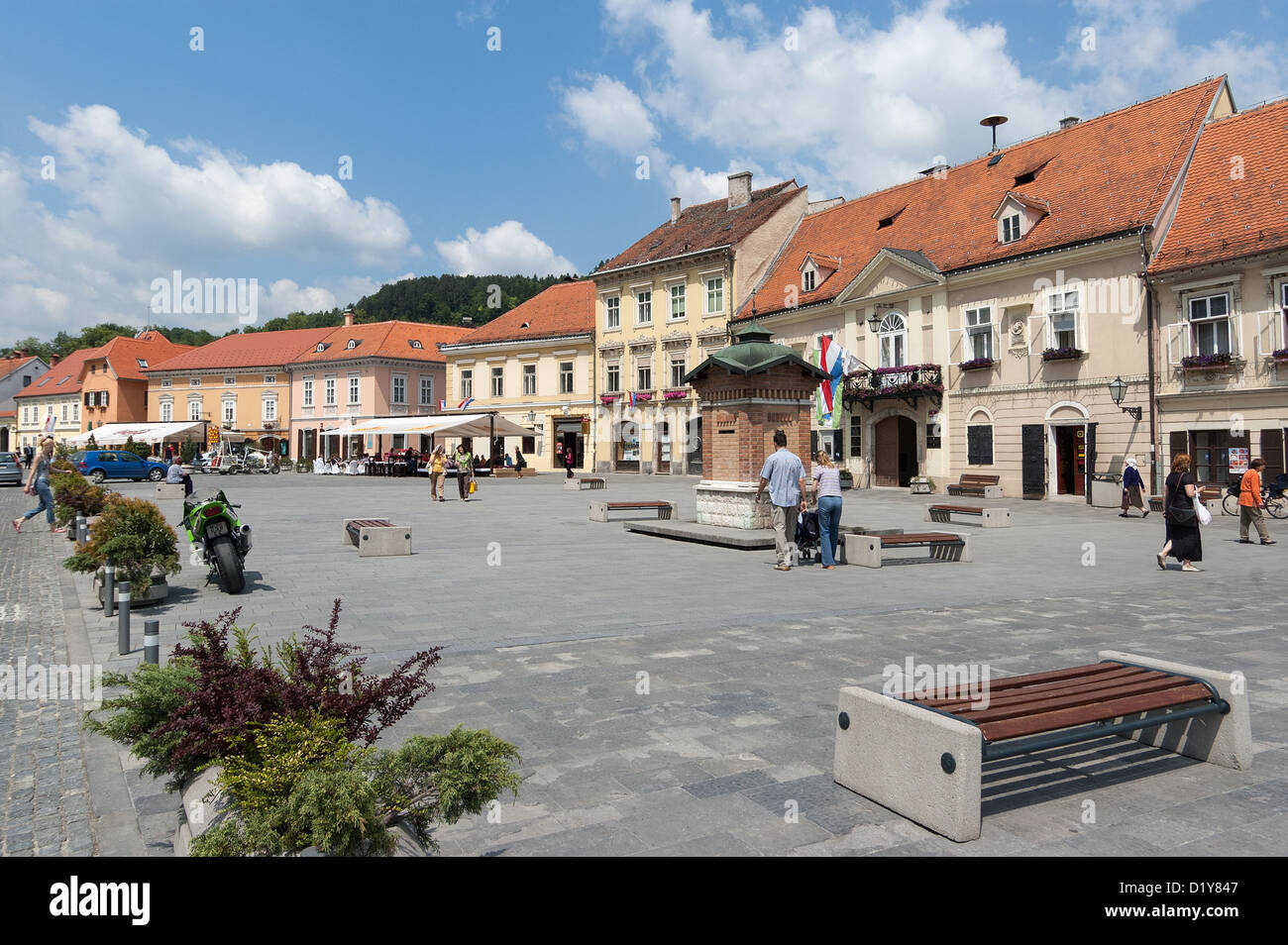 Elk192-1201 Croazia, Samobor, piazza principale Foto Stock