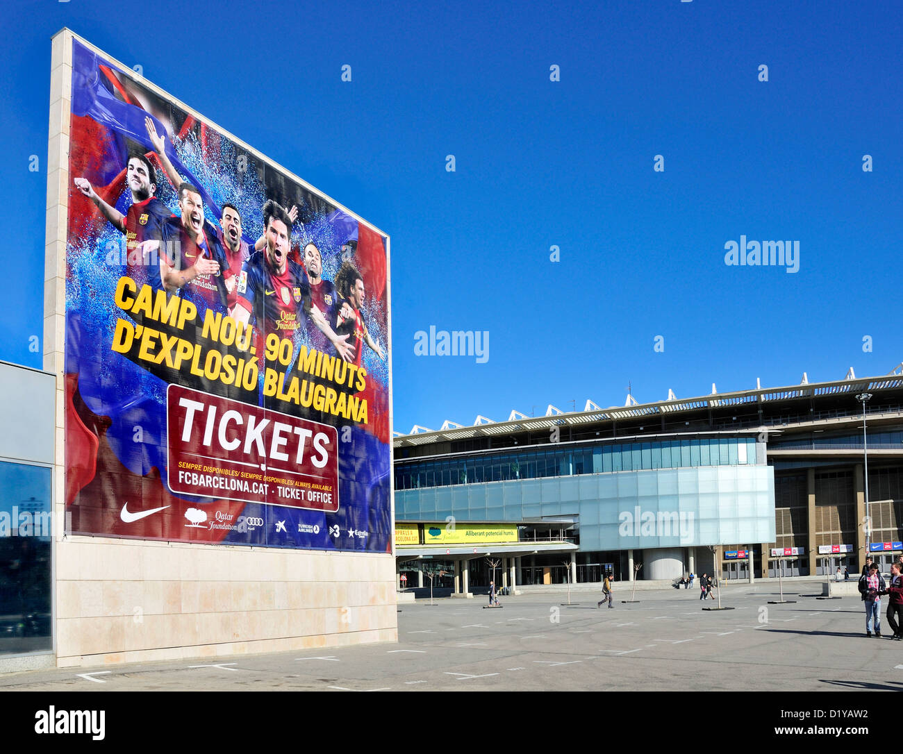 Barcellona, in Catalogna, Spagna. Stadio di calcio Camp Nou (1957) home di F C Barcelona Foto Stock