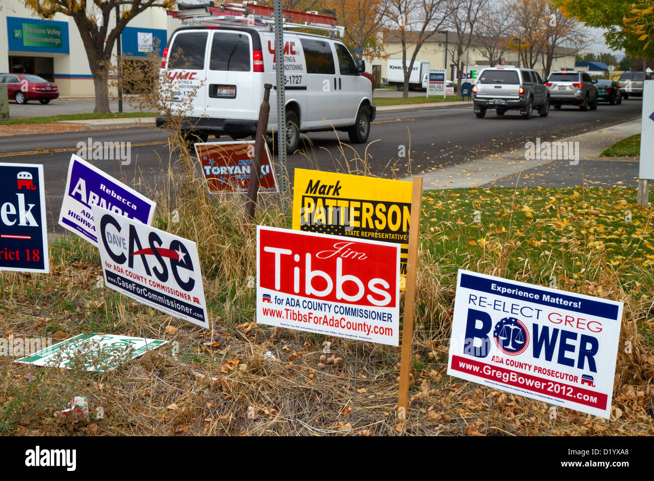 Segni di campagna a Boise, Idaho, Stati Uniti d'America. Foto Stock