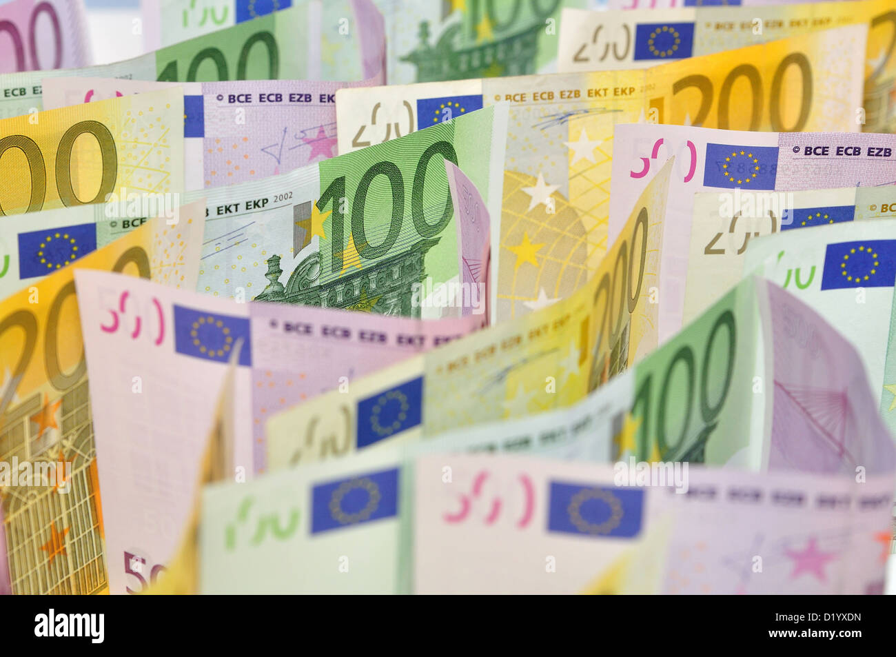 Banconote in euro. Foto Stock