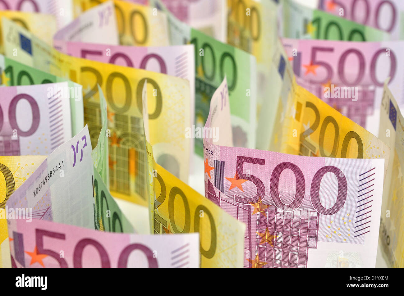 Banconote in euro. Foto Stock