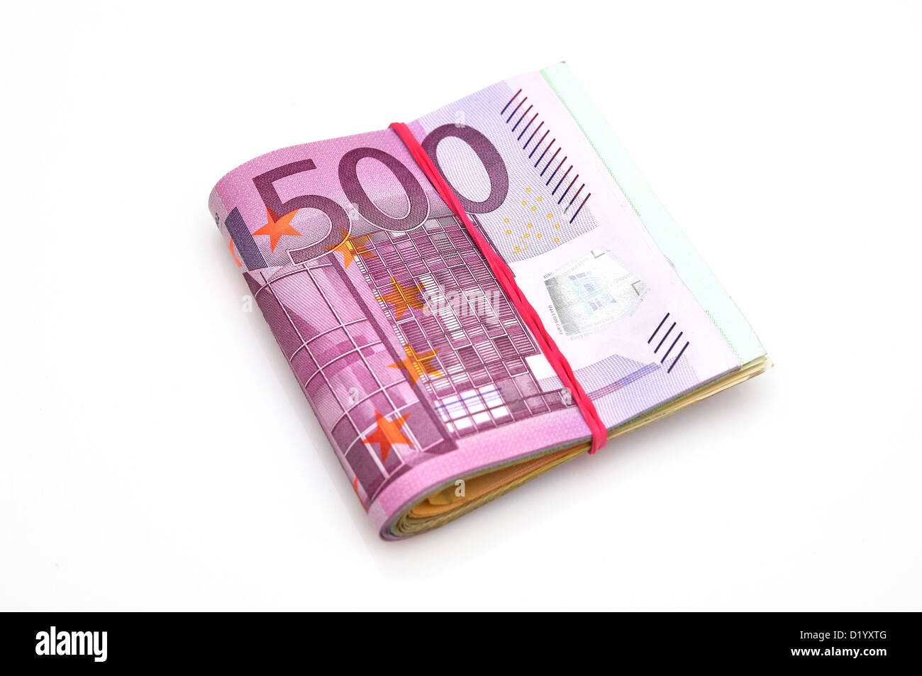 Euro carta moneta isolato su sfondo bianco. Foto Stock