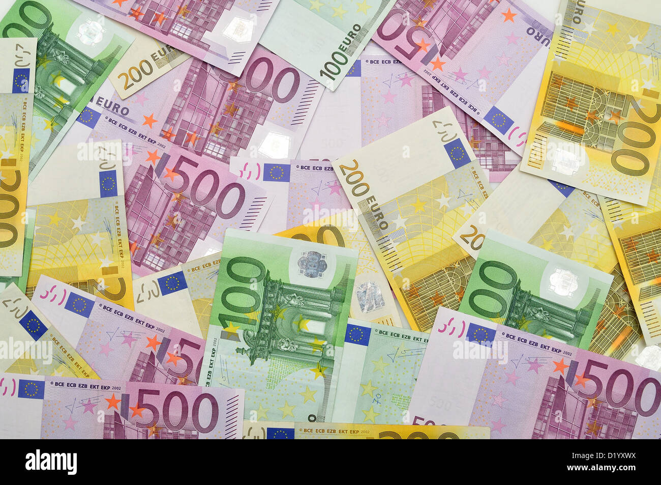 Banconote in euro. Foto Stock
