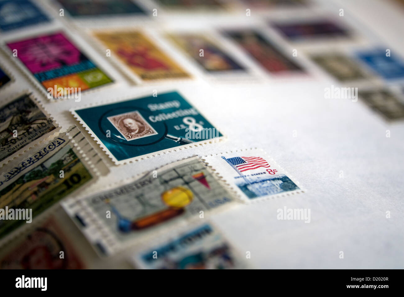 USA il timbro raccolta di album, 1970s Foto Stock