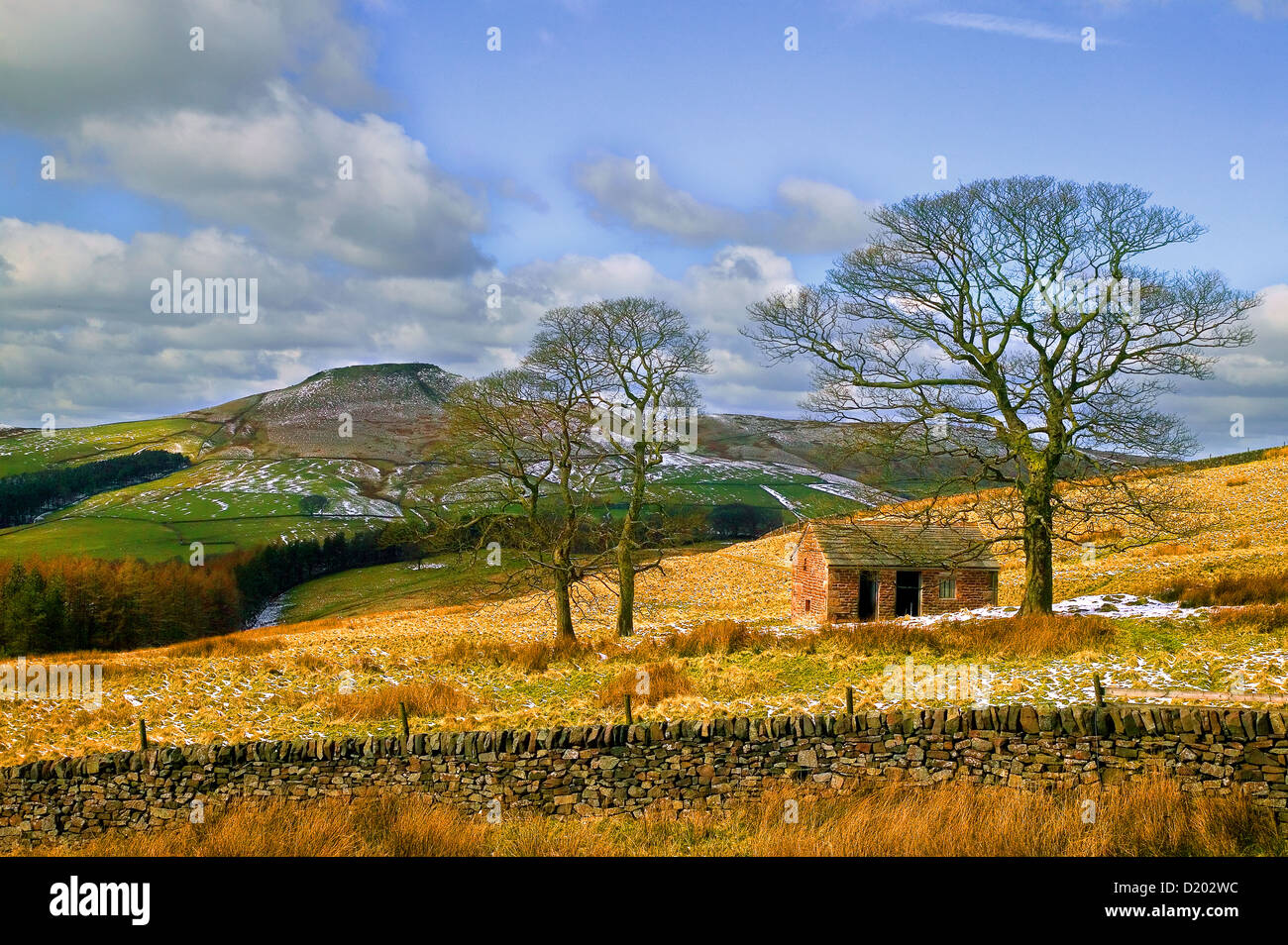 Shutlingsloe & Barn Cheshire Peak District inverno Foto Stock