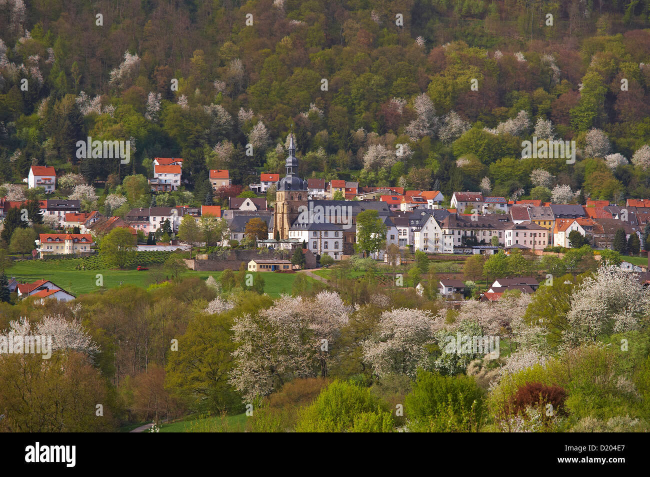 Vista di abbazia benedettina e la chiesa di San Maurizio a Tholey, Saarland, Germania, Europa Foto Stock