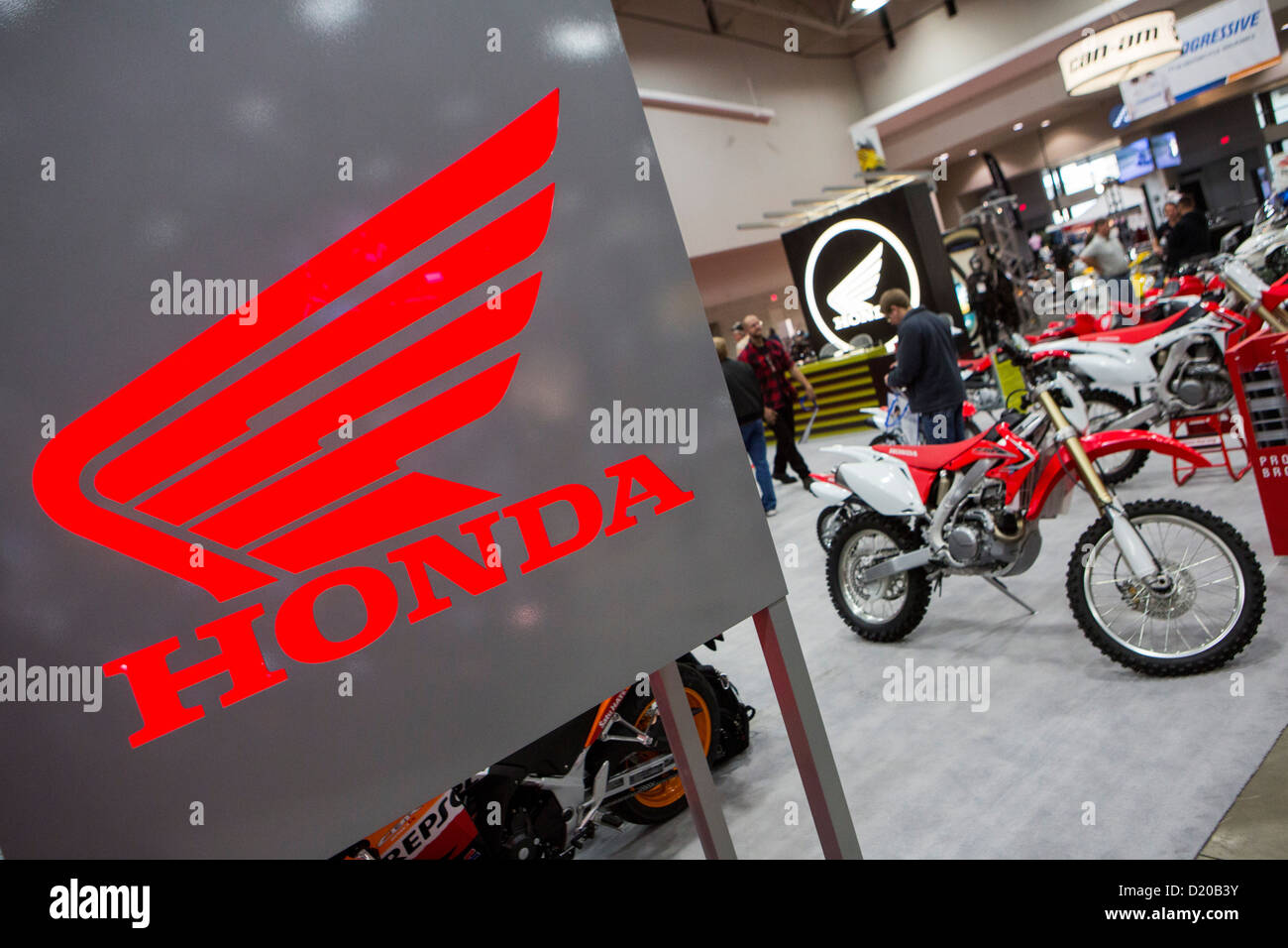 Motociclette Honda sul display al Washington Motorcycle Show. Foto Stock