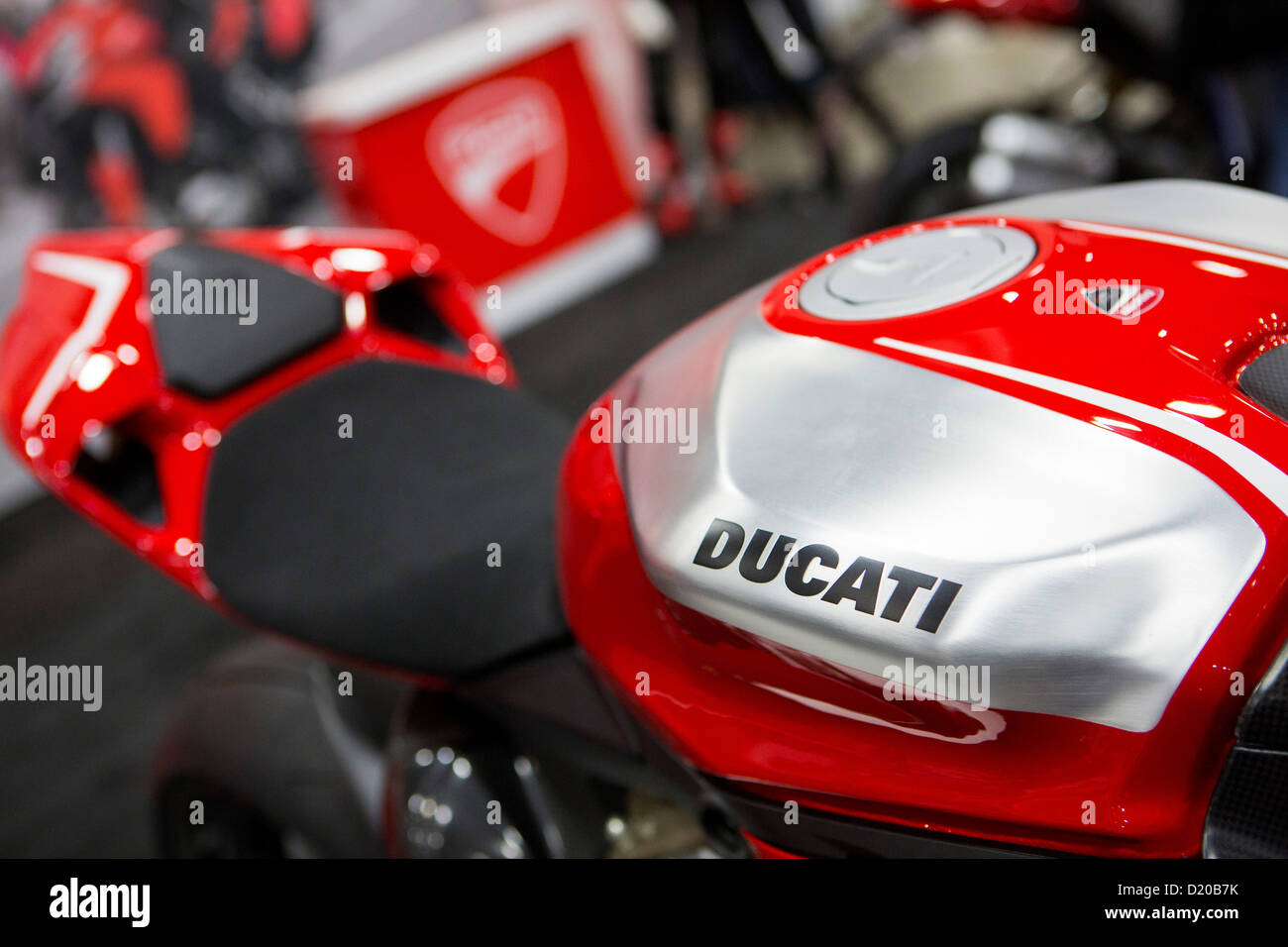 Moto Ducati sul display al Washington Motorcycle Show. Foto Stock