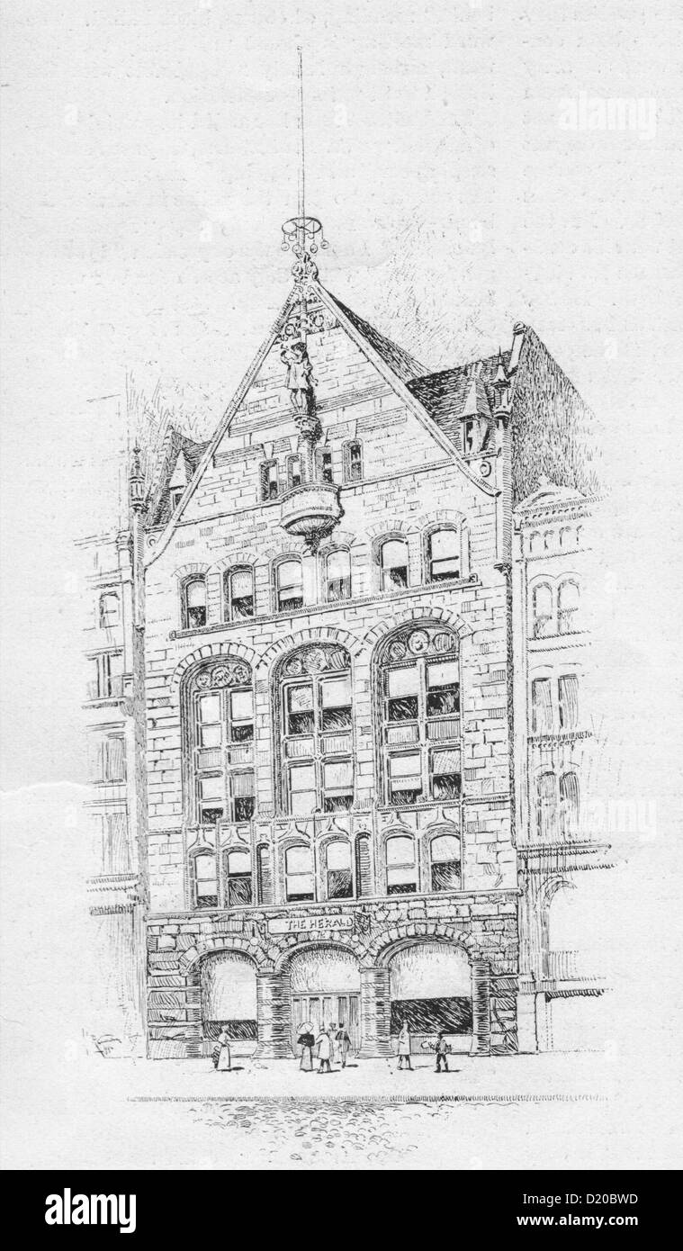 Esterno Chicago Herald Building 1895 Foto Stock