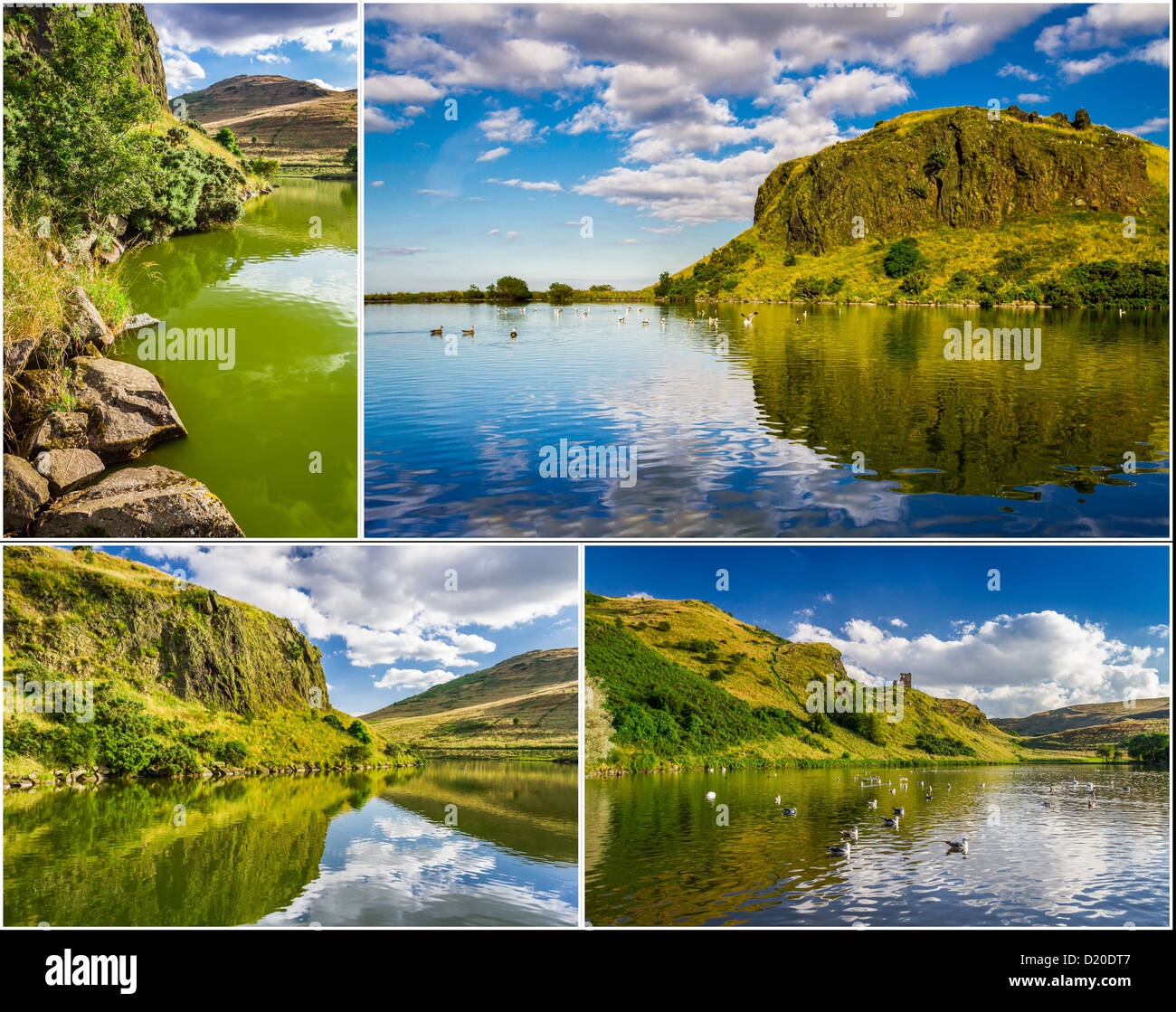 Cartolina Lago nella soleggiata Edinburgh Foto Stock
