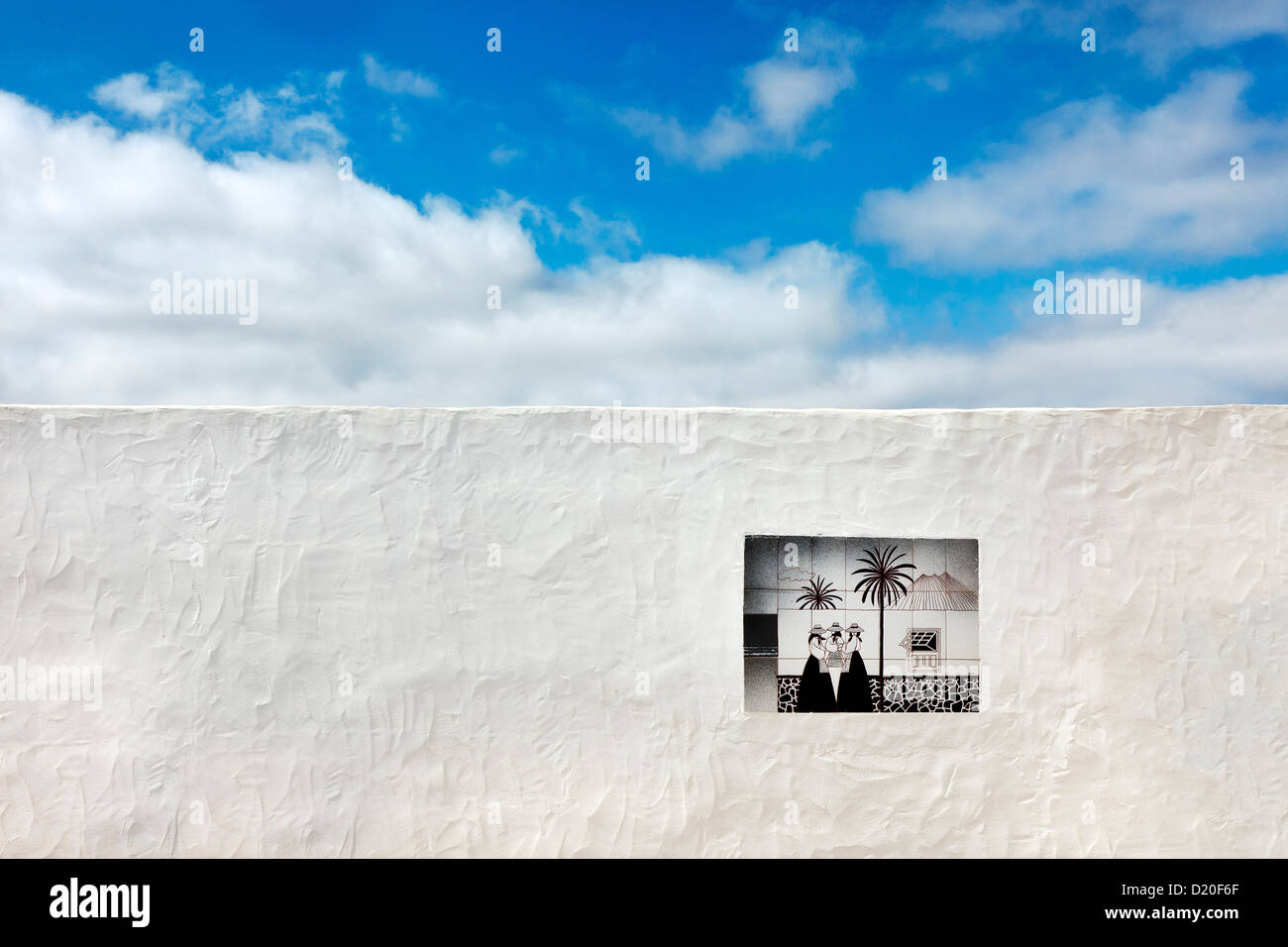 Foto tessera su una parete, Lanzarote, Isole Canarie, Spagna, Europa Foto Stock