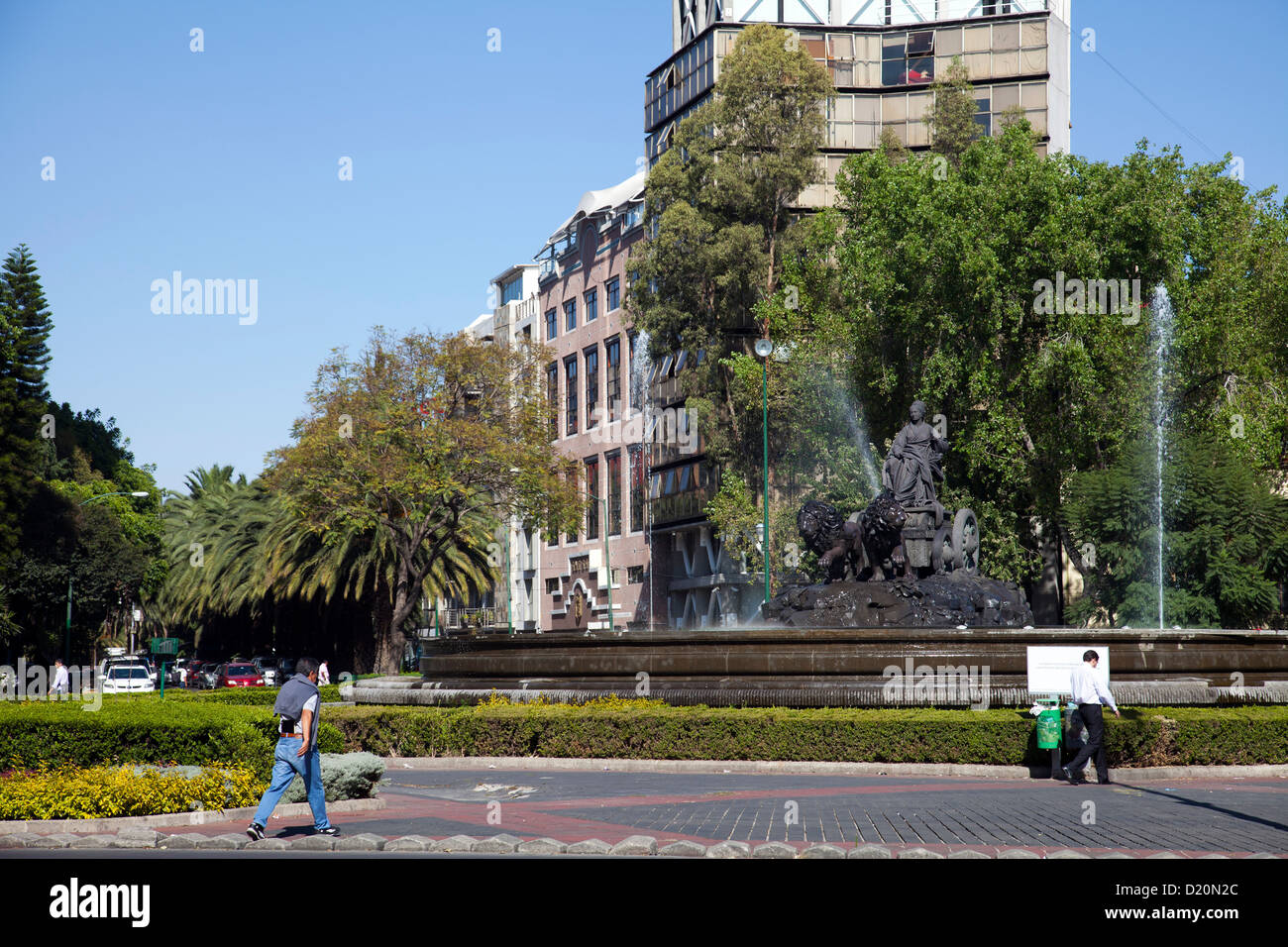 Plaza Madrid a Roma Norte distretto di Città del Messico DF Foto Stock